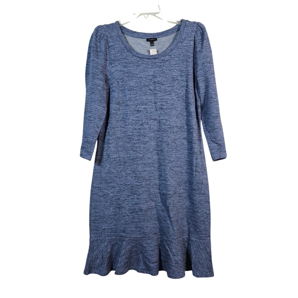 NWT Talbots Women's terry Longsleeve Heather Blue Dress Medium